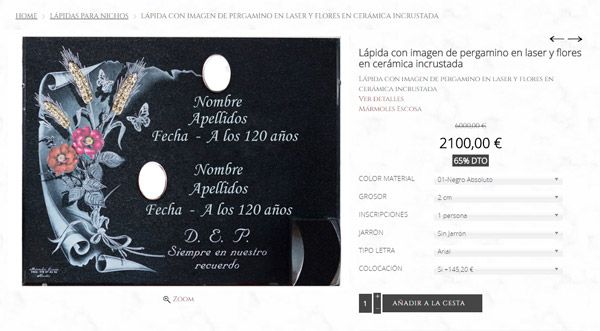 lapidas para nichos como comprar ficha articulo
