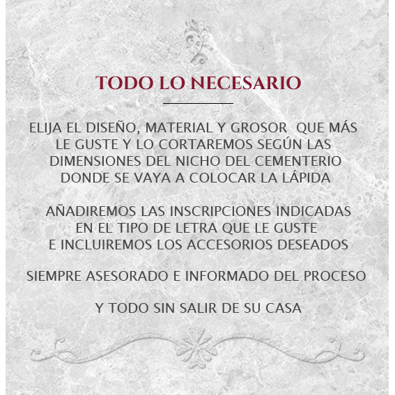 lapidas para nichos todo lo necesario